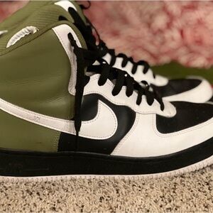 Men's Green and Black Nike Air Force 1 High-Top Sneakers